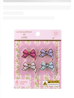 LoveShackFancy NWT enamel pin set. Perfect for jacket, purse, clothes